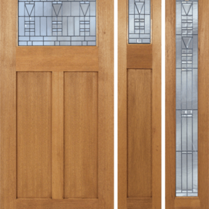 Mahogany Craftsman Single Wood Exterior Door MC621B