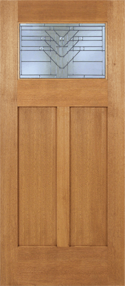 Mahogany Craftsman Single Wood Exterior Door MC621D