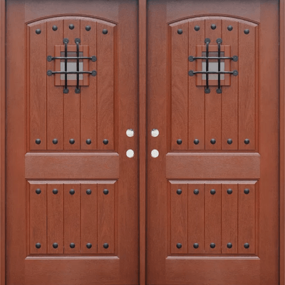 Mahogany Double Exterior Fiberglass Door FM200W