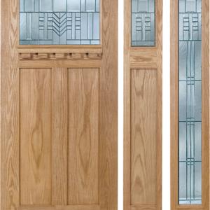 Oak Craftsman Single Wood Exterior Door OC621C