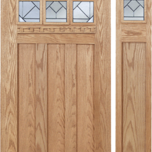 Oak Craftsman Single Wood Exterior Door OC636Q