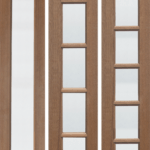 Rustic Teak Wood Exterior Door M652 sidelites