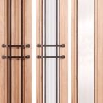 Spanish Walnut Wood Exterior Door CR662PG sidelites