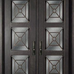 Steel 73.5" x 96" Double Exterior Iron Entry Doors S816PHXX-61