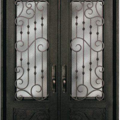Steel 73.5" x 96" Double Exterior Iron Entry Doors S818WHXX-61