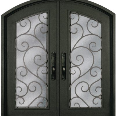 Steel 64" x 81" Double Exterior Iron Entry Doors SS516SHXX-54