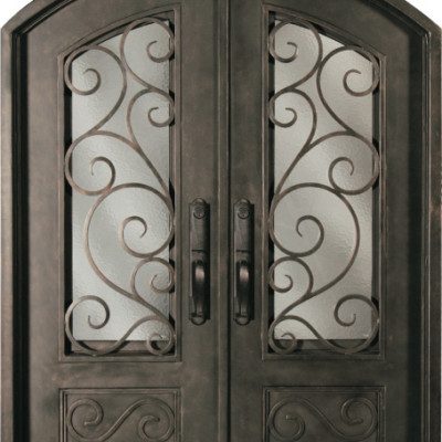 Steel 64" x 82" Double Exterior Iron Entry Doors SS518SHXX-54