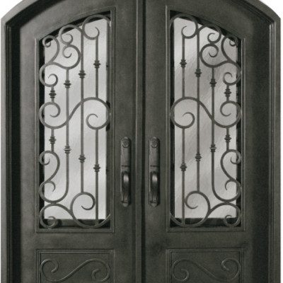 Steel 64" x 82" Double Exterior Iron Entry Doors SS518WHXX-54