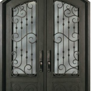 Steel Double Exterior Iron Entry Doors SS818WHXX-54 & 61