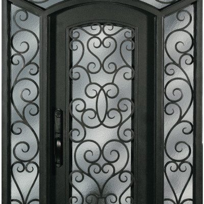 Steel Single Surround Exterior Iron Entry Door SS816SHOXOT-54 & 60