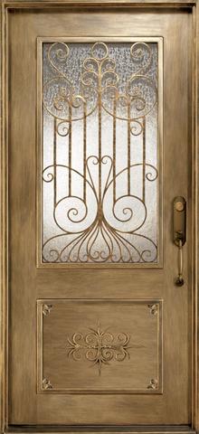 Forged Iron Single Exterior Steel Entry Door FI-3007