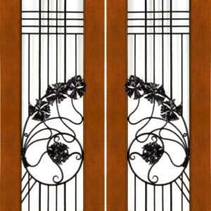 Mahogany Contemporary Double Exterior Door NW-1637