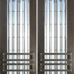 Mahogany Contemporary Double Exterior Door NW-1645