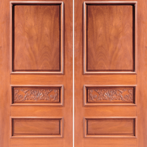 Mahogany Craftsman Double Wood Exterior Door Model 1