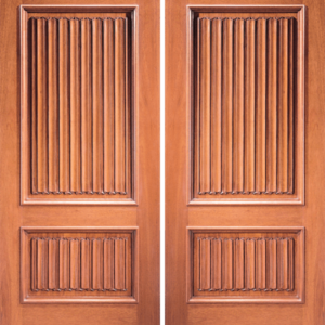 Mahogany Craftsman Double Wood Exterior Door Model 11