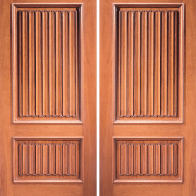Mahogany Craftsman Double Wood Exterior Door Model 11