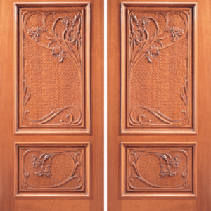 Mahogany Craftsman Double Wood Exterior Door Model 12