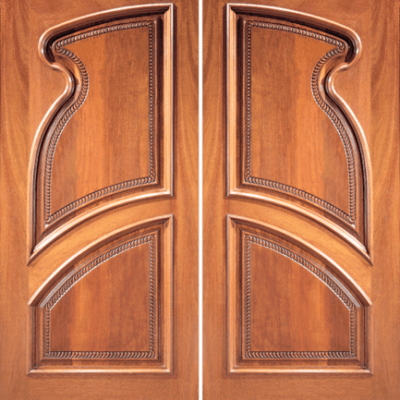 Mahogany Craftsman Double Wood Exterior Door Model 13
