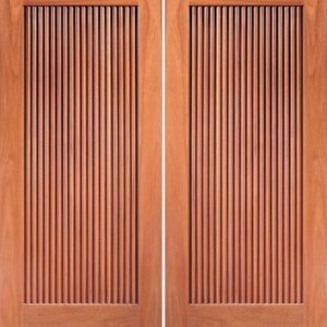 Mahogany Craftsman Double Wood Exterior Door Model 15