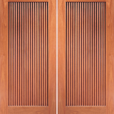 Mahogany Craftsman Double Wood Exterior Door Model 15