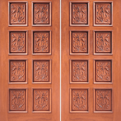 Mahogany Craftsman Double Wood Exterior Door Model 2