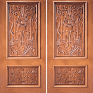 Mahogany Craftsman Double Wood Exterior Door Model 3