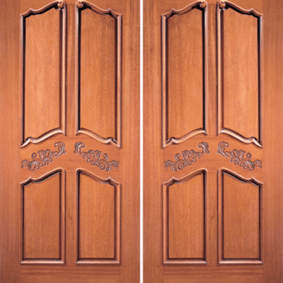 Mahogany Craftsman Double Wood Exterior Door Model 304