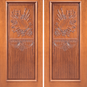 Mahogany Craftsman Double Wood Exterior Door Model 4