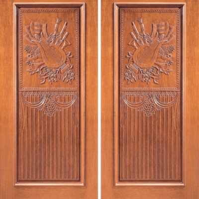 Mahogany Craftsman Double Wood Exterior Door Model 4