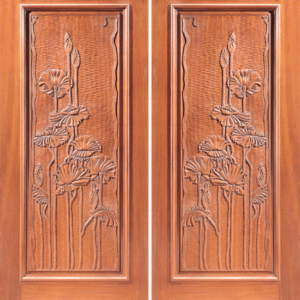 Mahogany Craftsman Double Wood Exterior Door Model 6