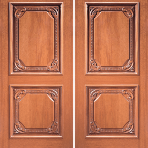 Mahogany Craftsman Double Wood Exterior Door Model 610