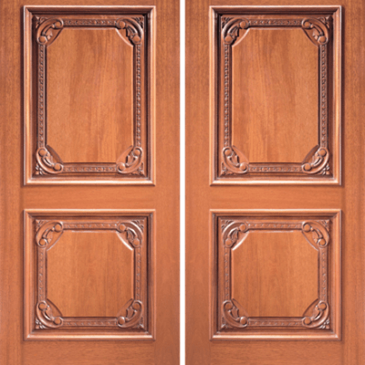 Mahogany Craftsman Double Wood Exterior Door Model 610