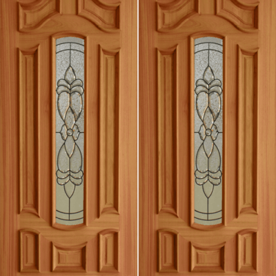 Mahogany Premier Double Wood Exterior Door TRM25A