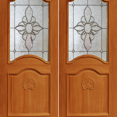 Mahogany Premier Double Wood Exterior Door TRM40A