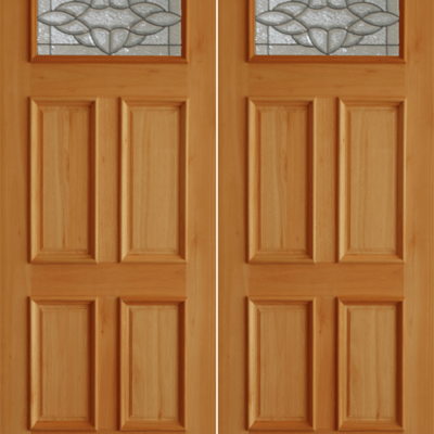 Mahogany Premier Double Wood Exterior Door TRM55A