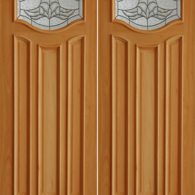 Mahogany Premier Double Wood Exterior Door TRM65A