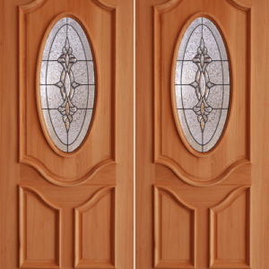 Mahogany Premier Double Wood Exterior Door TRM80A
