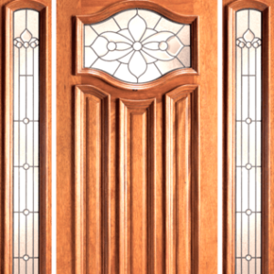 Mahogany Single Expo Wood Exterior Door X-780