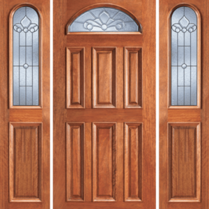 Mahogany Single Unique Entry Wood Exterior Door 103-A