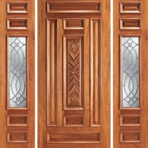 Mahogany Single Unique Entry Wood Exterior Door 203-CP