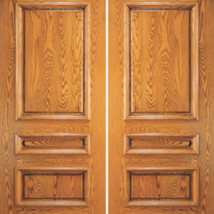 Red Oak Double Unique Entry Wood Exterior Door 117