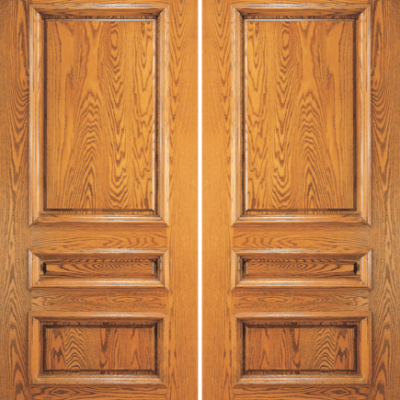 Red Oak Double Unique Entry Wood Exterior Door 117