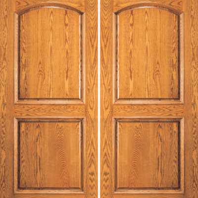 Red Oak Double Unique Entry Wood Exterior Door 118