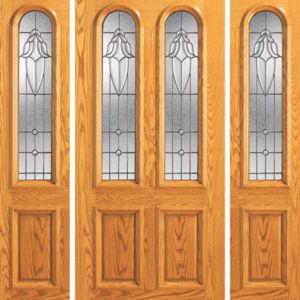 Red Oak Single Unique Entry Wood Exterior Door 102-A