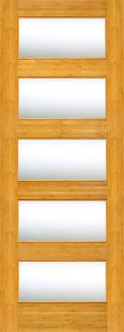 Bamboo Single Interior Door BM-16 Clear Glass