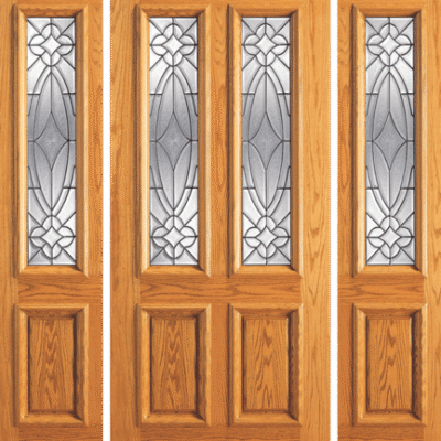 Red Oak Single Exterior Wood Door Model 102-A