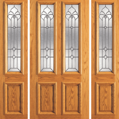 Red Oak Single Exterior Wood Door Model 102-B