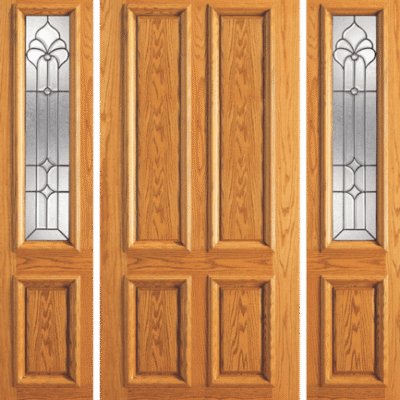 Red Oak Single Exterior Wood Door Model 101-PP