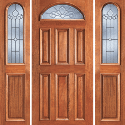 Mahogany Single Exterior Wood Door Model 103-A