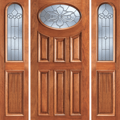 Mahogany Single Exterior Wood Door Model 104-A